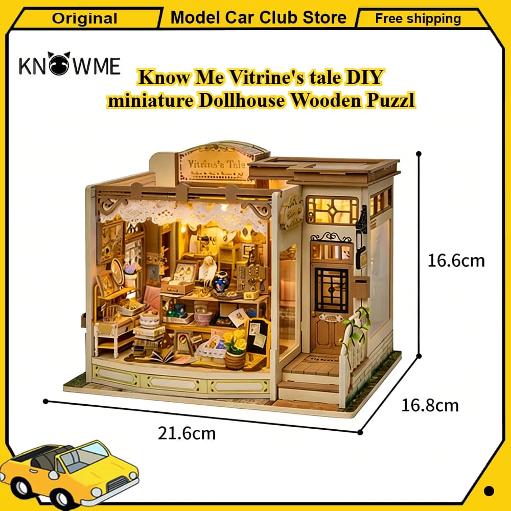 Kit Modello 3D Fai-da-te Know Me Vitrine's Tale: Casetta delle Bambole in Miniatura, Puzzle in Legno, Diorama, Decorazione, Regalo di Compleanno per Ragazze