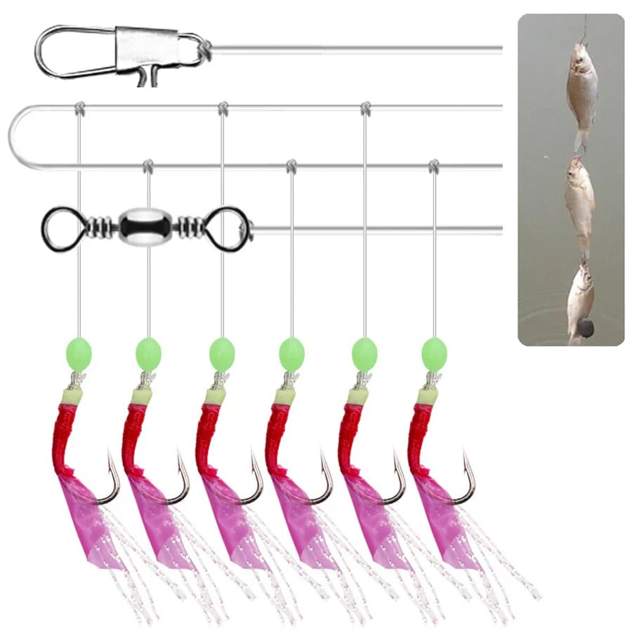 1 bag bright fish skin light fish Fishy Sabiki Soft Fishing 8 #10 #12 #15 #18 # love fishing during the dark night
