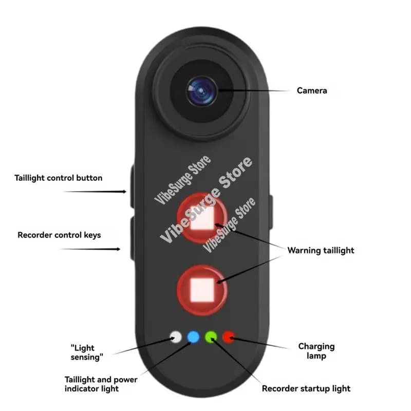 ABWY- 1080P HD bike chamber with rear headlight 150 degree wide-angle telephone interface Radar camera for rear view for bicycle