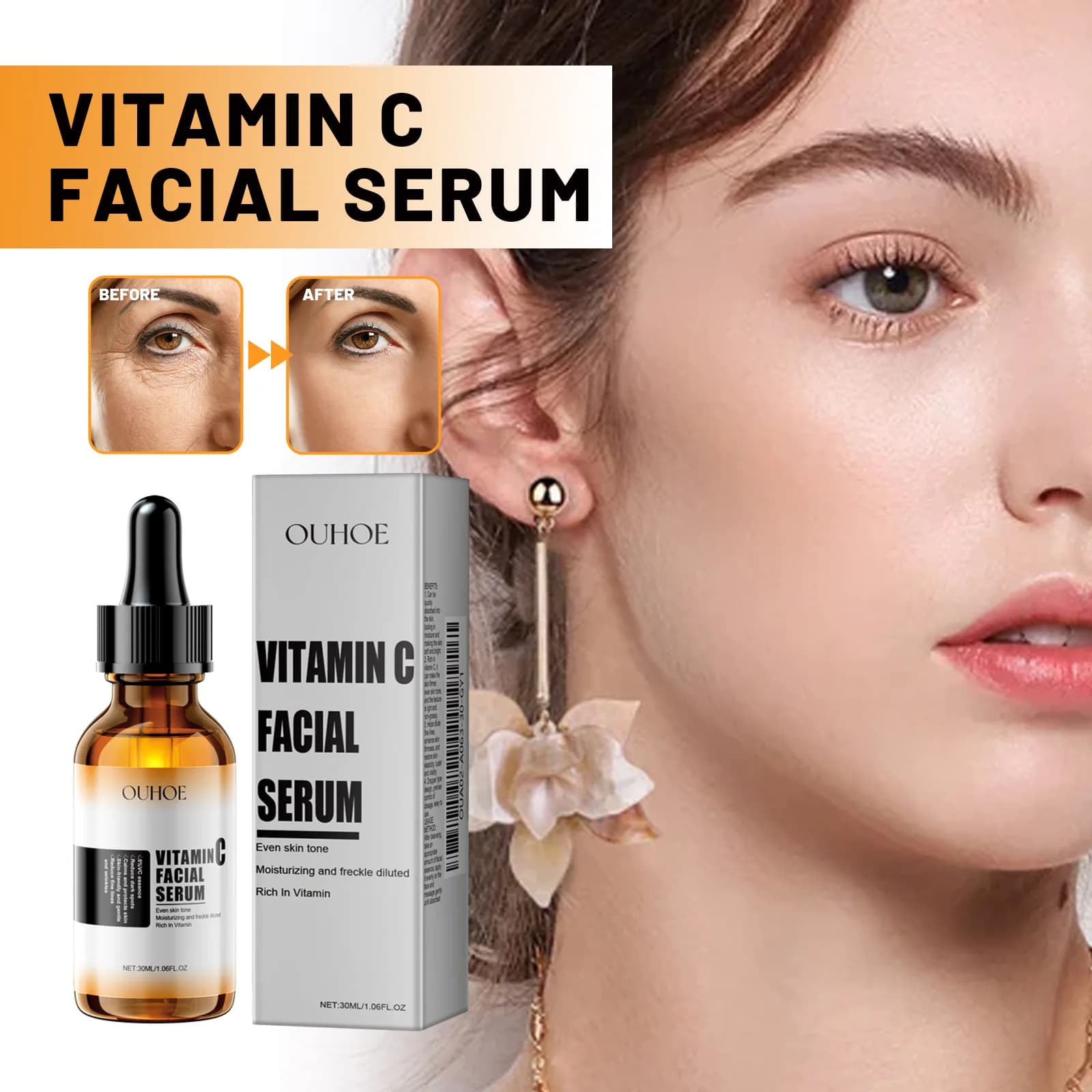 Serum vitamin C face serum for the removal of thin lines Siero face firming Vitamin E, Skin care products of the face