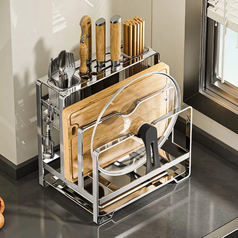 Stainless Steel Kitchen Knife Holder, Multifunction Magnetic Knife Holder, Knife Holder