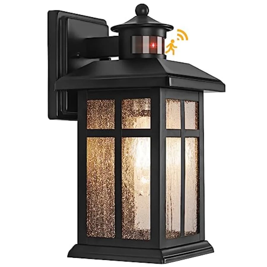 Lampada da Parete per Esterni con Sensore di Movimento - Illuminazione Esterna Aggiornata dal Tramonto all'Alba, Apparecchio Luminoso per Esterni, Luci per Portico e Illuminazione da Esterno
