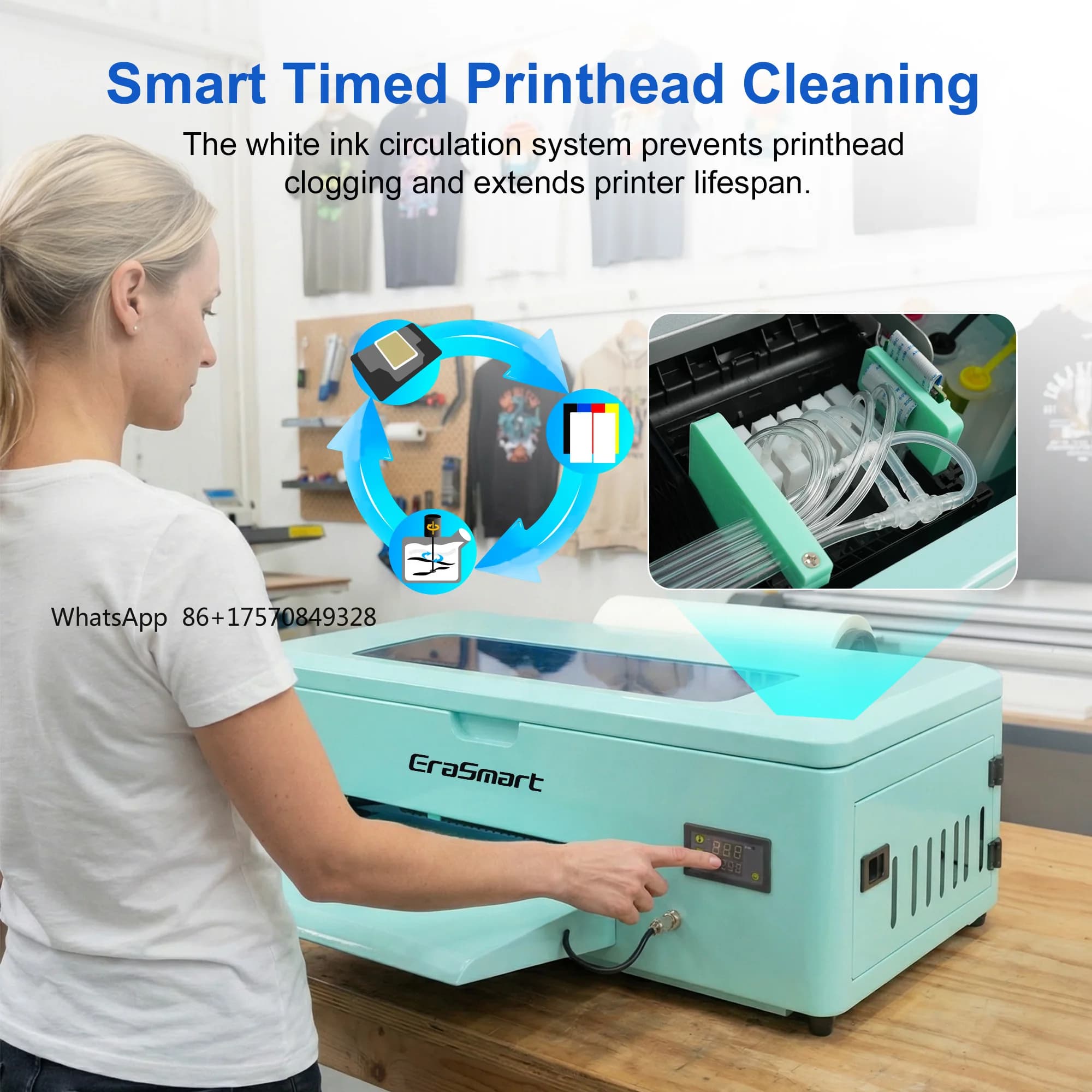 New Arrivals Customize Pink A3 1390 Dtf Printer Automatic DTF Printing Machine T Shirt DTF Printer for Clothes