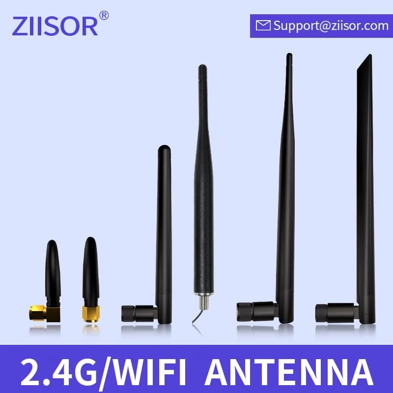 ZIISOR 5 pezzi Antenna WiFi omnidirezionale da 2,4 GHz SMA maschio per router, modem, DTU, modulo ripetitore