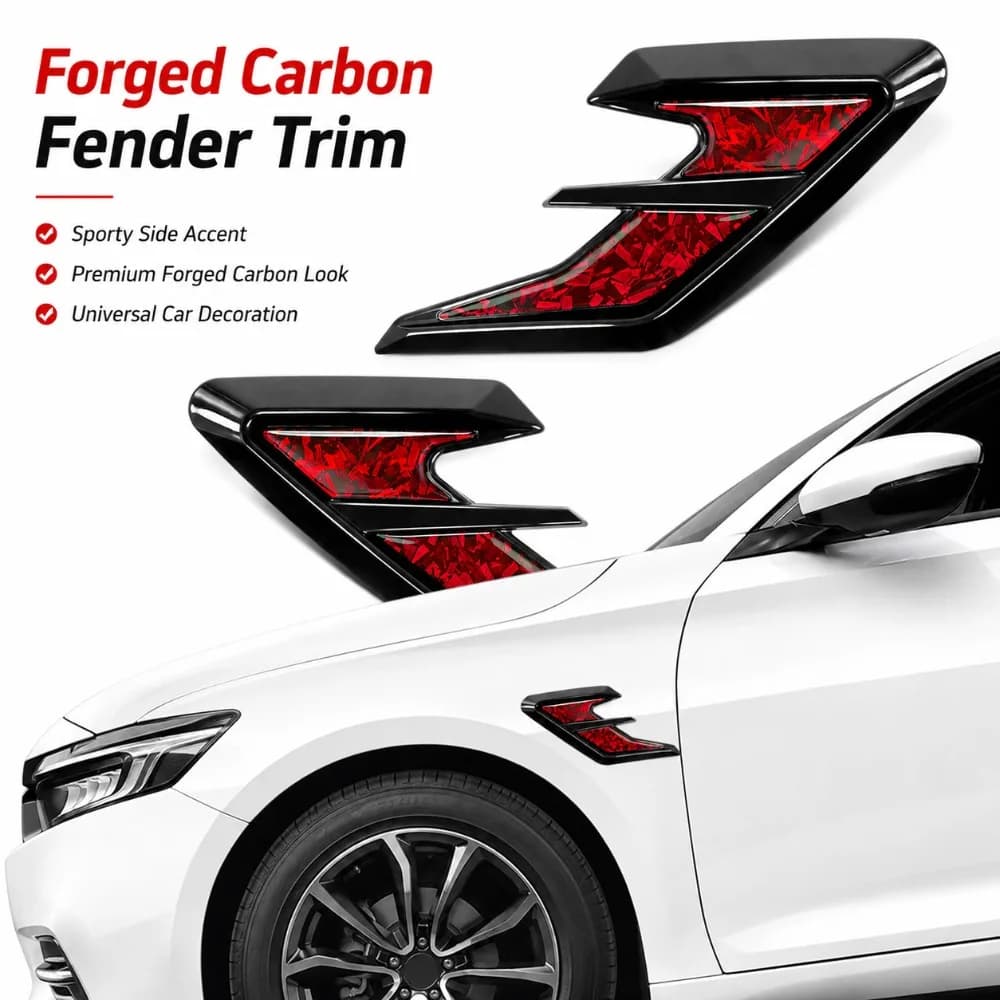 Forged Carbon Fender Side Vent Trim For Universal Models Car Body Spoiler Wing Sticker Exterior Decoration Auto Accessories Kits