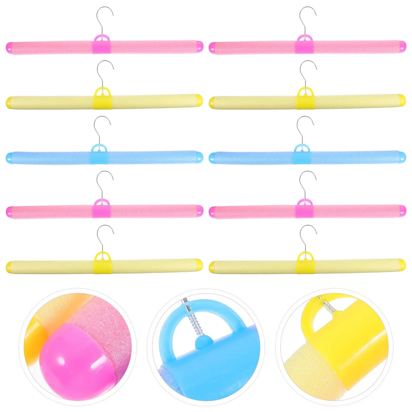 10Pcs Adult Clothes Hanger Heavy Duty Plastic Core Iron Frame Non-Slip Surface Space Saving for Closet Organization Sweater Care