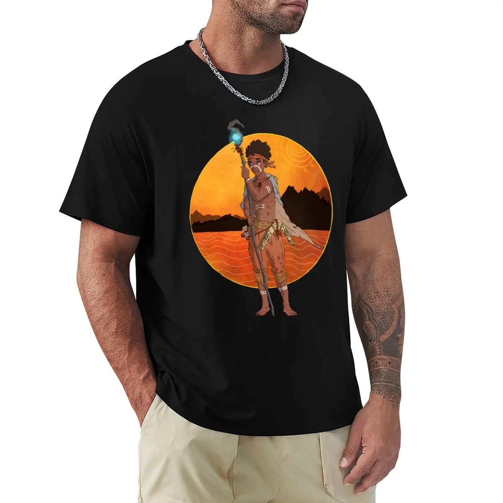 T-shirt dal design indigeno Maloo, resistente al sudore, per allenamento