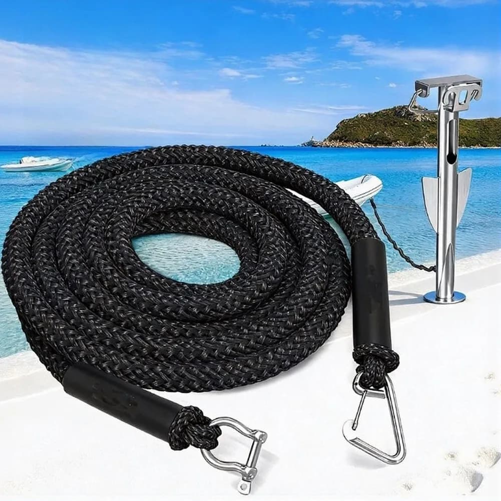 14FT Marine Grade Bungee Line Polyethylene Shell Latex Core Line Anchor Bungee Boat Docking Rope Watersports Accessories