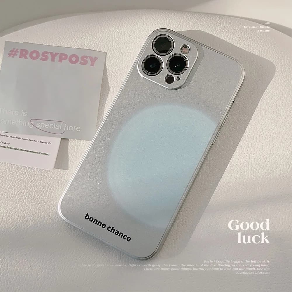 Compatible with iPhone 15 Blue Gradient 17 Pro Max Phone Case Apple 16 Matte Silver 11 Minimalist 14