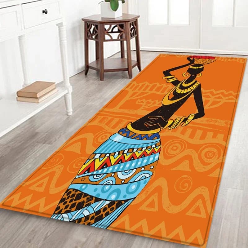 Tappeto da donna africana per soggiorno Decorazioni per la casa Cucina Corridoio Tappeti da balcone Camera da letto Comodino Tappetino per piedi Tappetino per porta antiscivolo