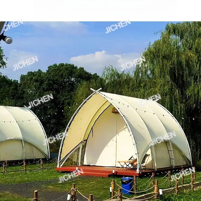 Tenda da vela tenda da barca triangolare campeggio all'aperto in famiglia tenda di lusso selvaggia resort hotel espositivo di luoghi panoramici