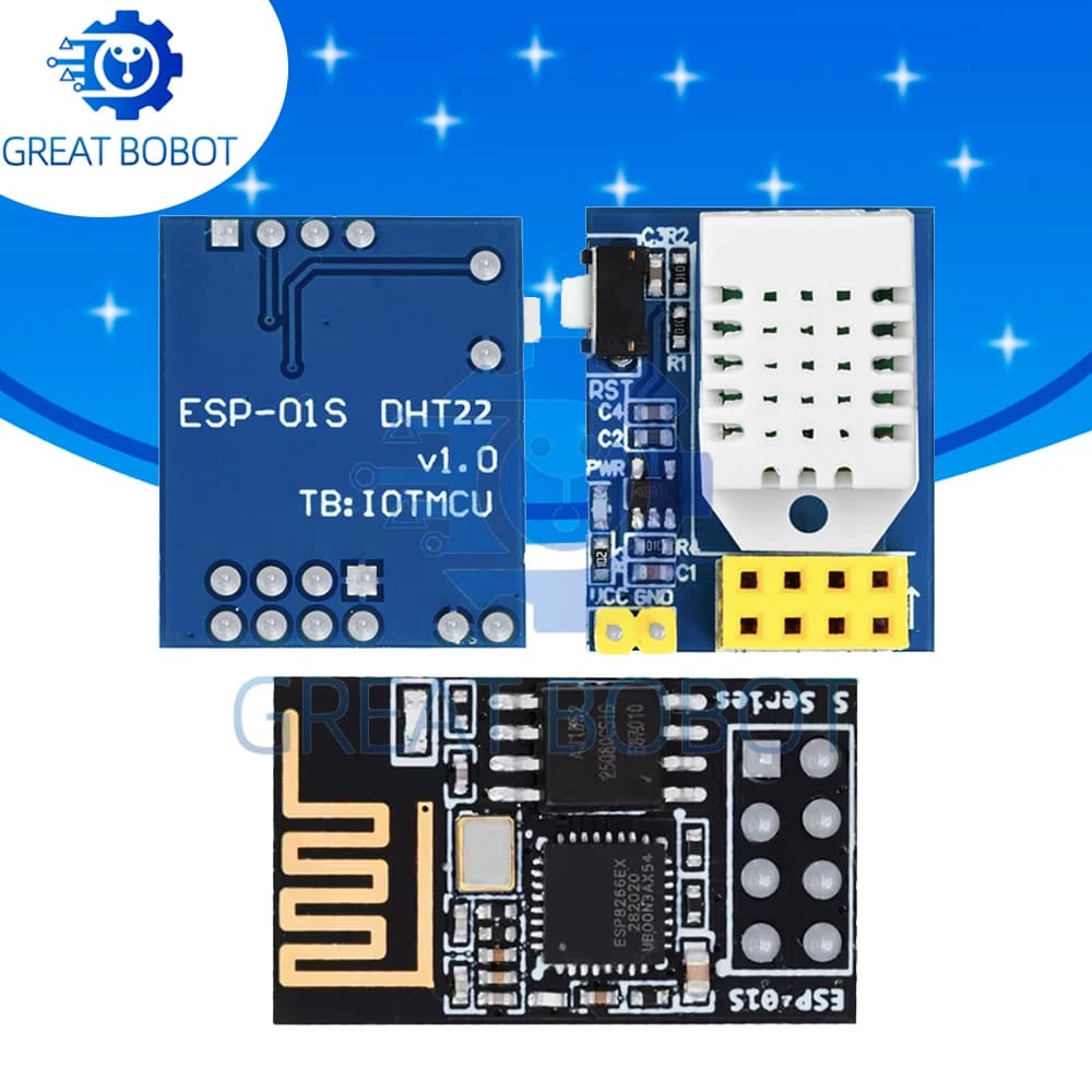 ESP8266 WiFi DHT22 AM2302 Temperature Humidity Sensor ESP-01 ESP-01S Wireless Module For Arduino