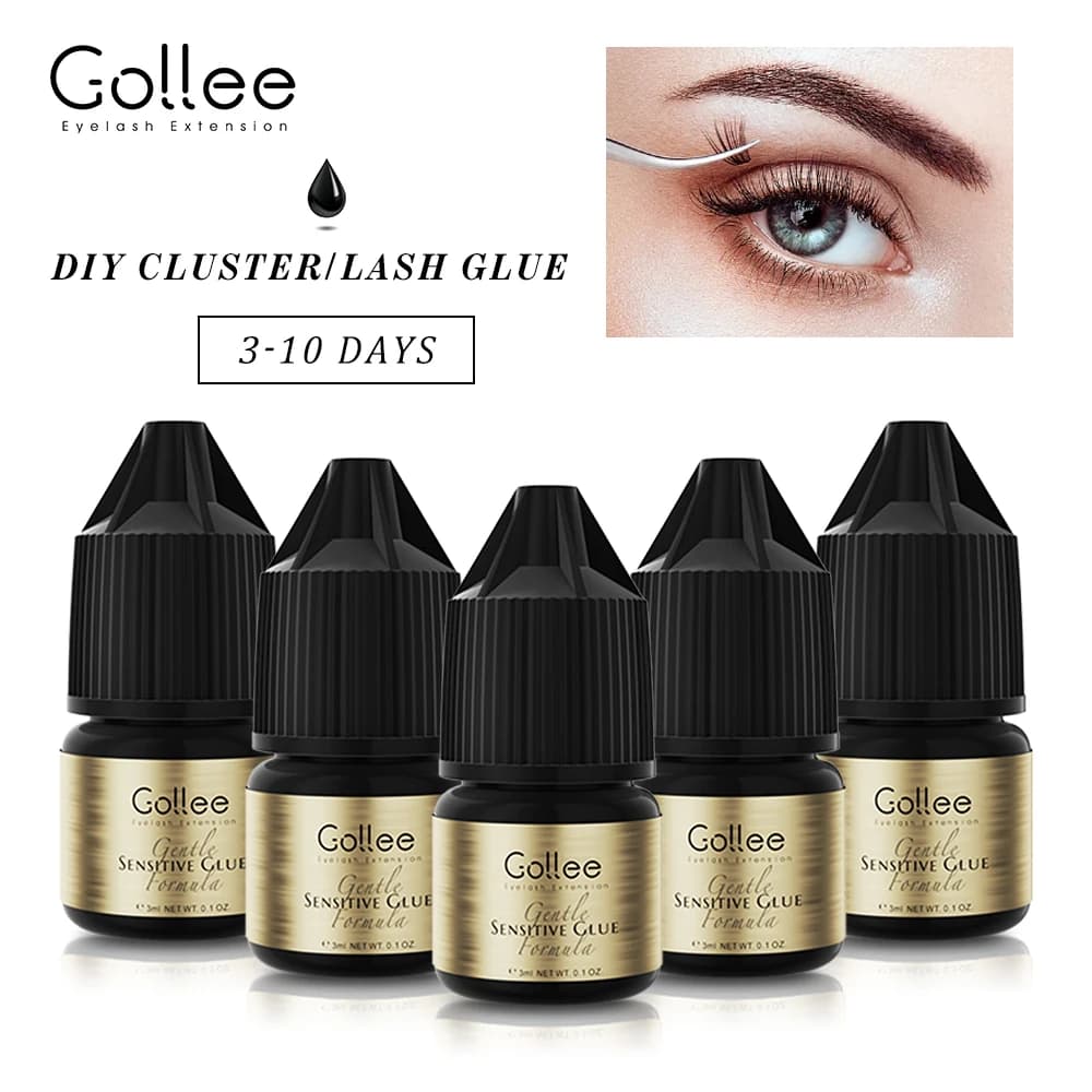 DIY 3ml Gollee Eyelash Collar, Extension Wrap Eyelashes Sticker, Waterproof, Fast drying 3-4s, for Home Use, Fined Eyelash Tools