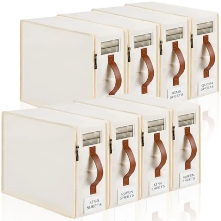 Organizzatore per lenzuola e biancheria da letto con cerniera, etichetta e maniglia, contenitore per armadio e guardaroba, anti-insetti