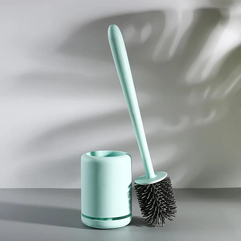 Spazzola per WC in Silicone, Spazzola per Pulizia Bagno a Setole Morbide, Pulitore per WC a Montaggio a Parete ad Asciugatura Rapida Senza Accumulo d'Acqua