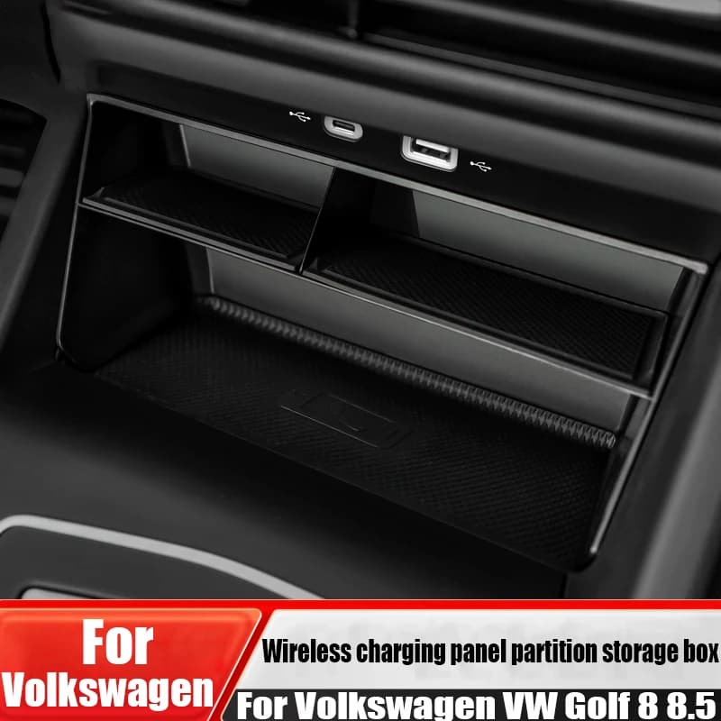 For Volkswagen VW Golf 8 8.5 Modified Wireless Refill Panel Storage Box Automotive Interior Accessories