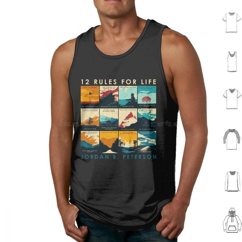 Peterson Wisdom Tank Tops Vest Sleeveless 12 Rules For Life Peterson Jbp B Peterson Inspirational Motivation Quote Bookworm