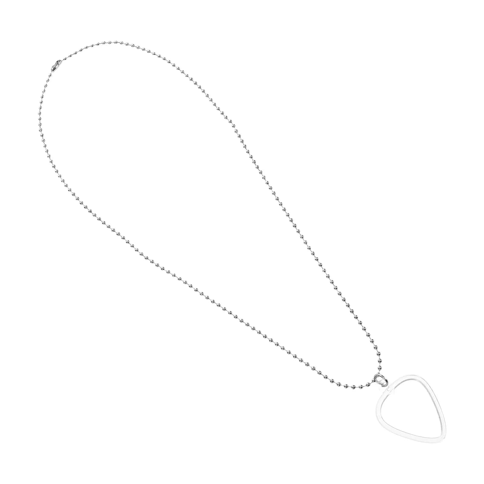 Portaplettro a Forma di Cuore Trasparente, Scatola Portaoggetti e Ciondolo Collana per Chitarristi, Bassisti ed Egittricisti