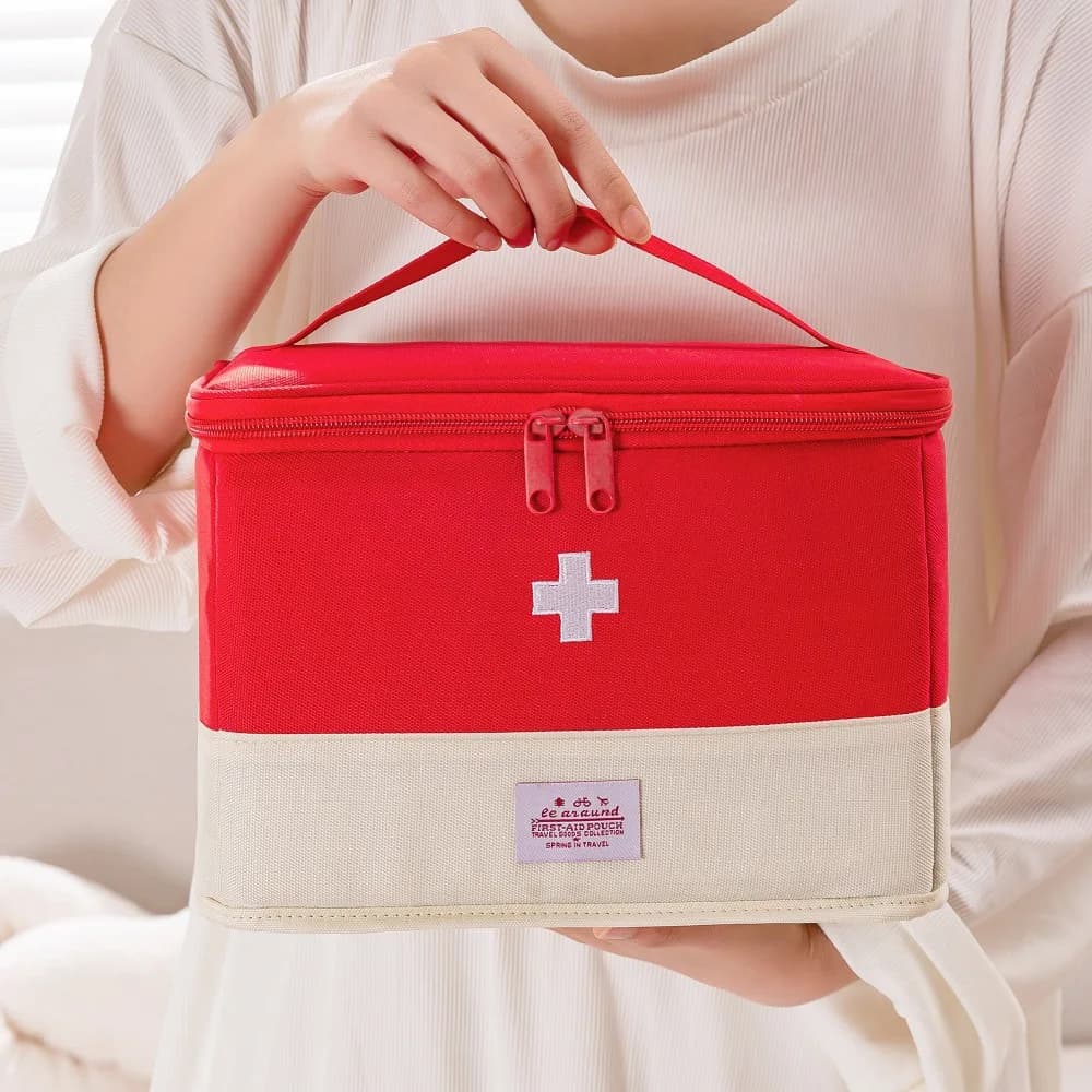 Borsa Portatile per Kit di Pronto Soccorso, Ampia Custodia per Medicinali, Borsa da Campeggio, Organizer Medico per Casa e Viaggio