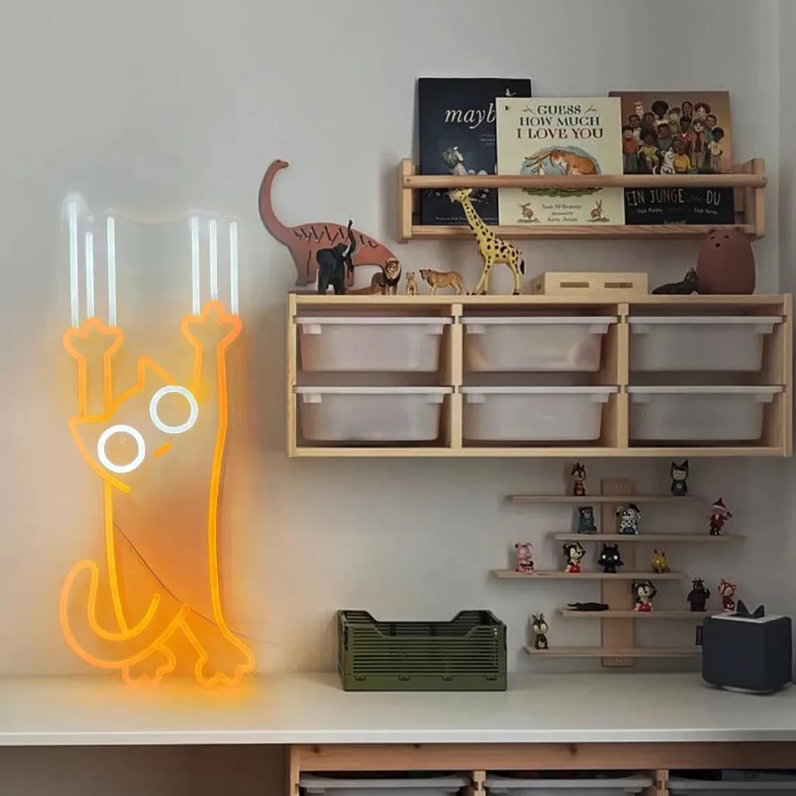 Insegna al neon per gatti da arrampicata, luce al neon a LED per gatti personalizzata, divertente decorazione da parete per camera da letto, arredamento per la camera dei bambini da gioco, regalo per gli amanti dei gatti