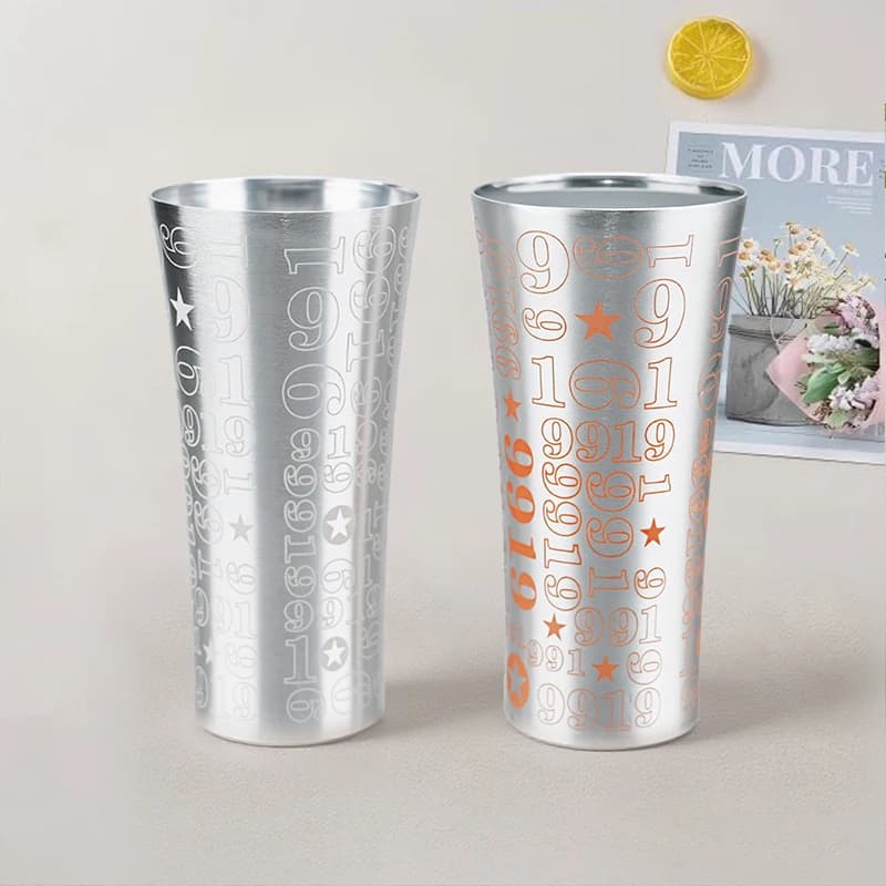 Tazza in alluminio che cambia colore Tazza in alluminio anticaduta per birra Tazza in alluminio Cola in metallo Bevanda fredda Bevanda fredda Tazza per succo di latte Bottiglia d'acqua