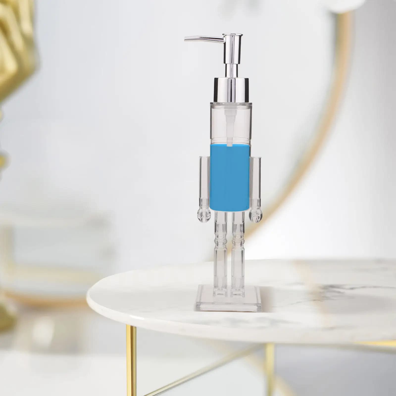 Dispenser di Sapone a Forma di Schiaccianoci, Ricaricabile, Trasparente, per Natale, con Pompa per Lavaggio Mani, Bottiglia per Lozione Festiva da 100ml, per Bagno e Cucina