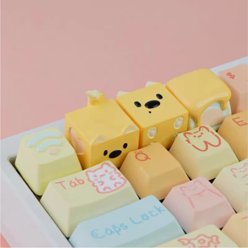 Keycaps a Forma di Cucciolo in Resina, Personalizzabili per Tastiera Meccanica, Tasti ESC Regalo, Copritasti Kawaii