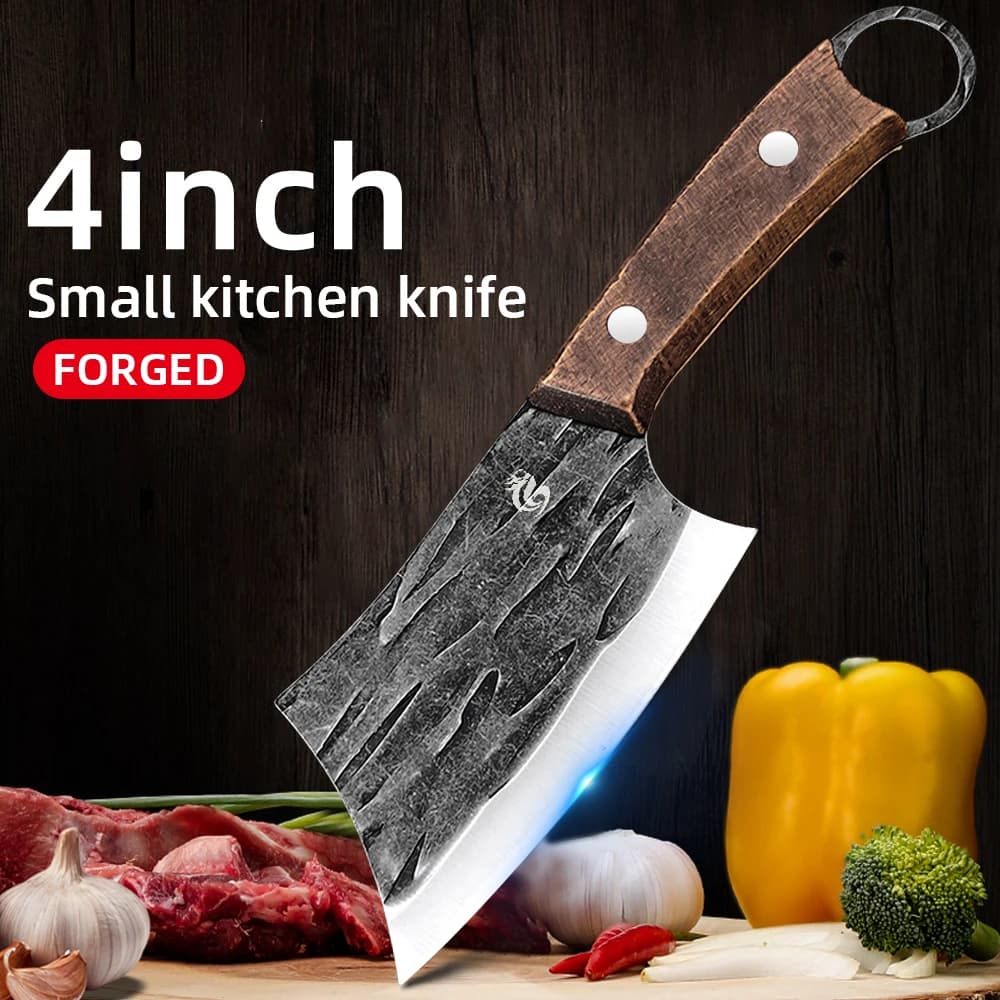 Mini coltello da mannaia Coltello da cucina con manico in legno Slicescutting Maw di pesce Manico per raschiare la scala Coltello da macellaio per disossare