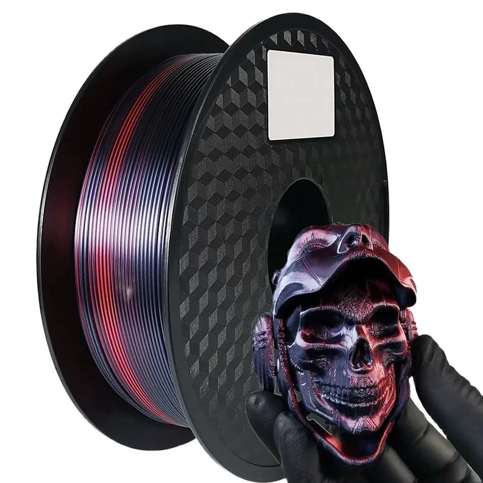 3D Printer Filament PLA Two Color Silk Filament PLA 1.75mm 250G 1KG 3D Plastic Material Bicolor PLA Black Red