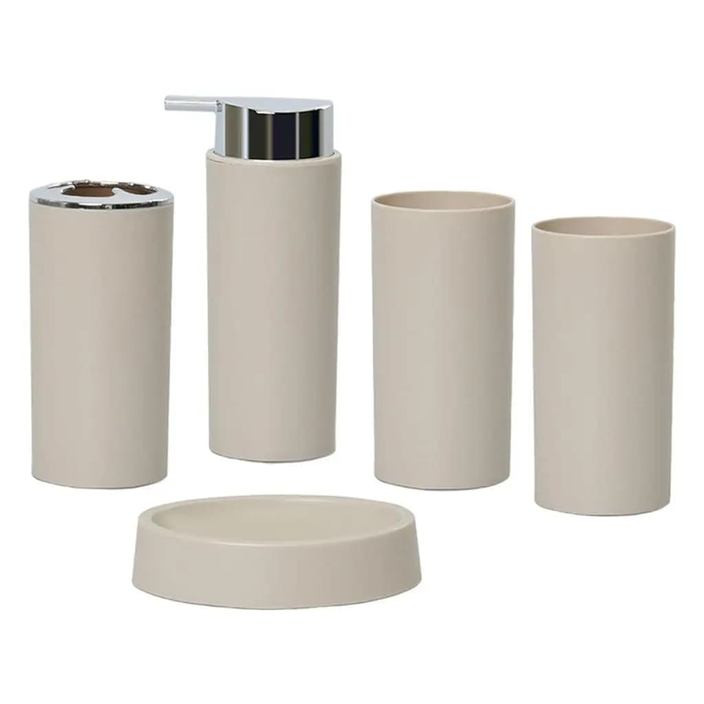 Set di 5 Accessori per il Bagno: Portasapone, Dispenser Sapone, Porta Spazzolini, Ideale come Regalo per la Casa