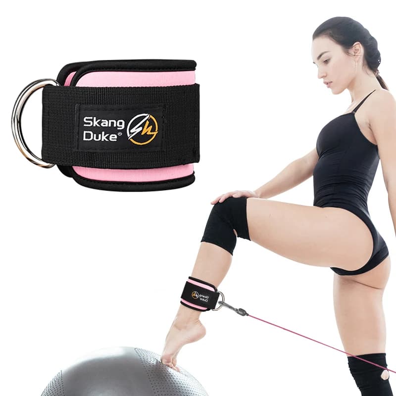 SKDK 1PC Cinturini per caviglia sportivi Doppio anello a D Cinghie per caviglia regolabili Supporto per il piede Protezione per caviglia Palestra Abs Glute Gambe Allenamento