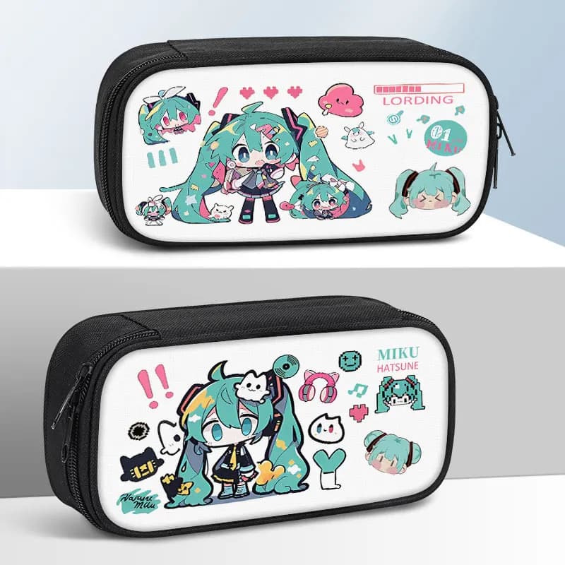 Hatsune Miku Cartoon Cute Student Pen Case Creativo Kawaii Scatola di cancelleria per ragazze Borsa di immagazzinaggio Anime Regalo scolastico periferico