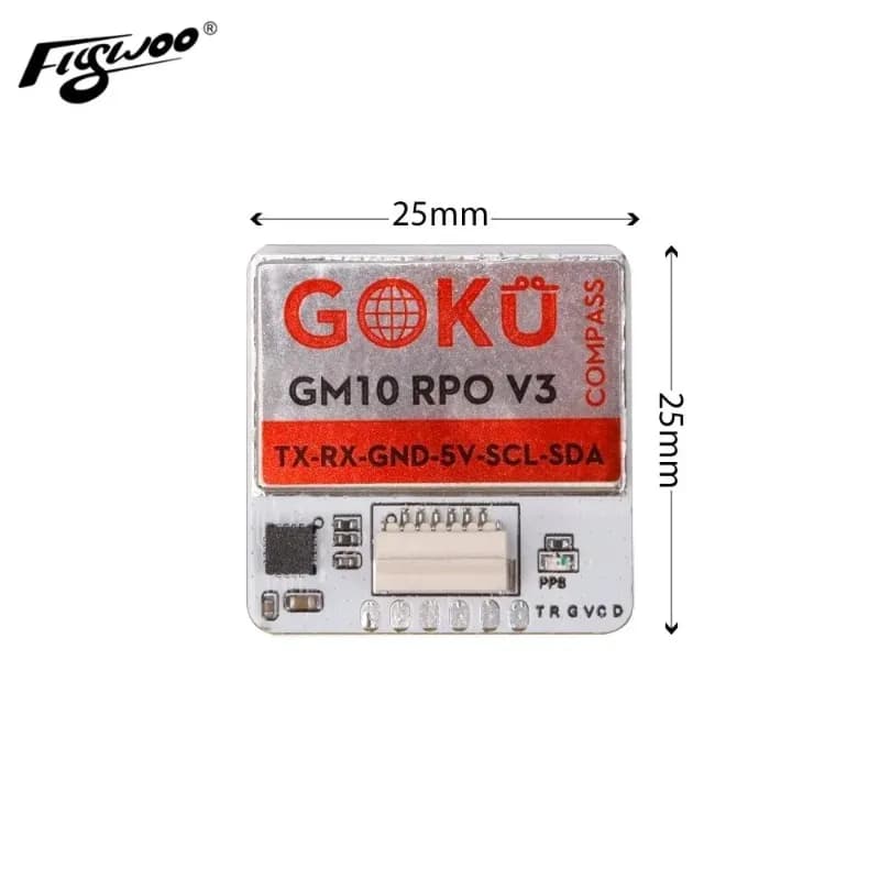 Flywoo GOKU GM10 Pro V3 GPS Module With Compass M10050 GNSS 5V 72‑Channel 1‑10Hz For FPV Drone