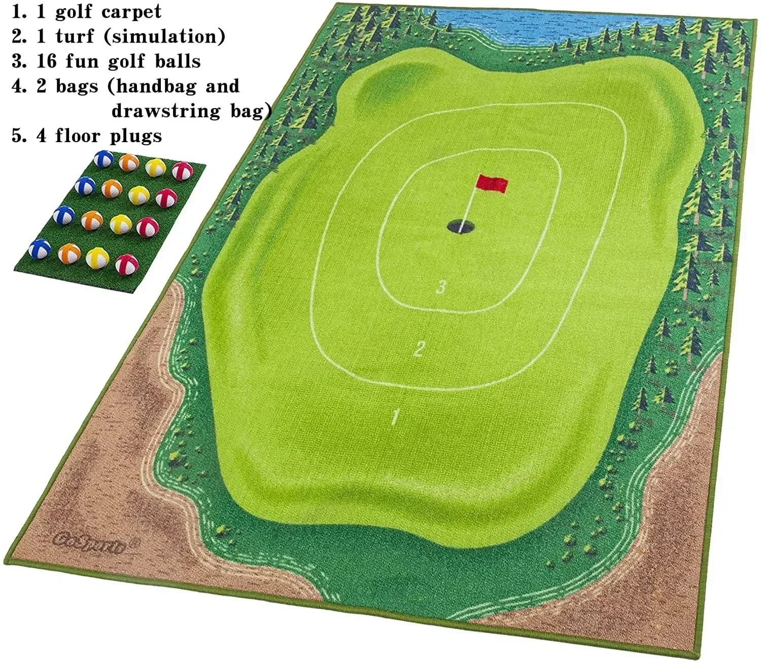 Set da gioco da golf con tappetino da allenamento per golf di alta qualità, punta e filo, tappetino da golf per esterni, tappetino da allenamento per palline da golf