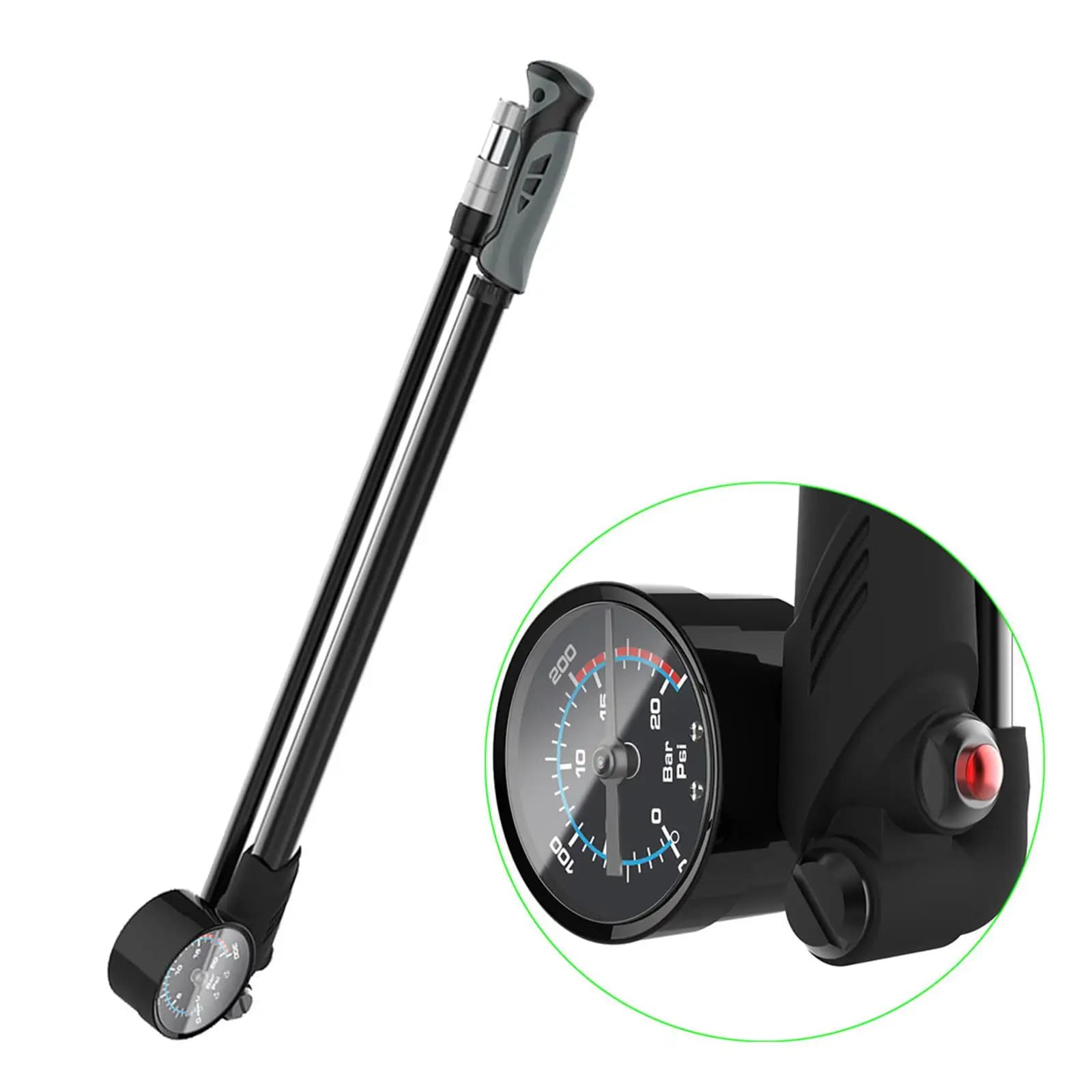 Pompa ammortizzatrice per bici Gonfiatore per pneumatici per bicicletta ad alta pressione Pompa per bici in lega di alluminio