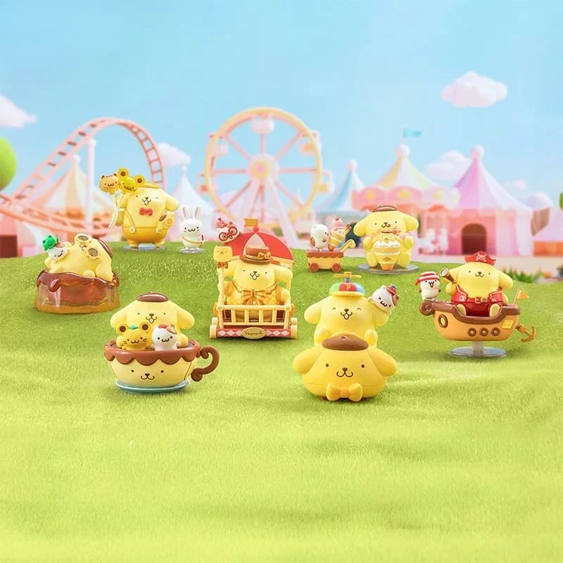 Sanrio Family Pudding Dog Park Series Blind Box - Adorabile Ornamento da Tavolo Pompompurin - Regalo Decorativo per le Feste