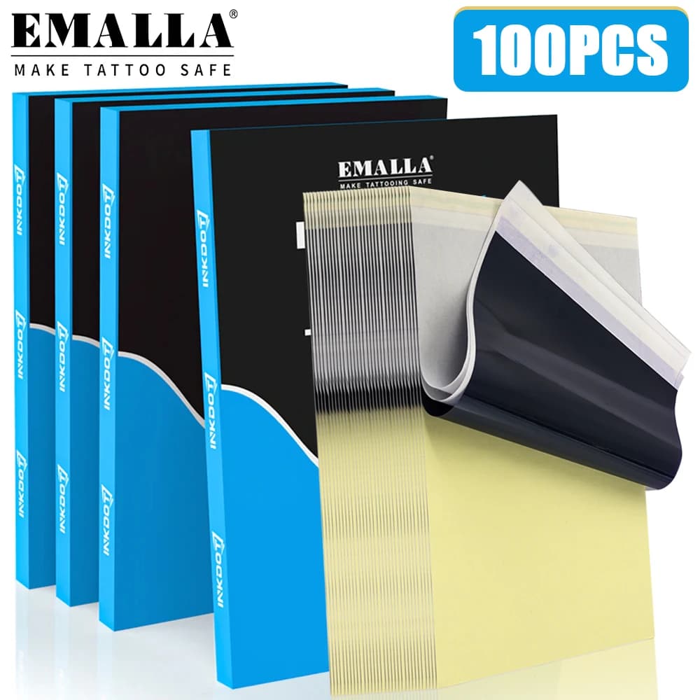 EMALLA Tattoo Transfer Paper A4 Size Carbon Thermal Copy Paper Tattoo Stencil Paper for Tattoo Transfer Printer Machine Supply
