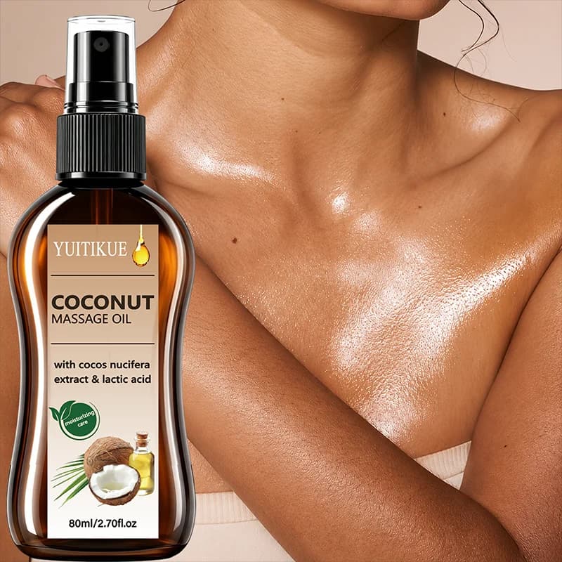 YUITIKUE Coconut Extract Massage Oil, Hydrating Nourishing Skin Care Oil for Body Joint, Knees Elbow Back Massage Essential Oil