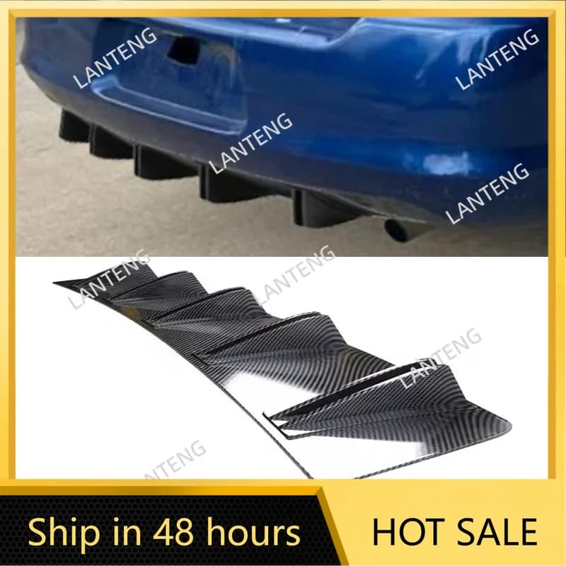 Auto Diffusore Posteriore Shark 10 Alette Paraurti Ala Splitter Mento Spoiler Labbro Per D0dge Avenger 2008-2014 Protezione Del Corpo Nero