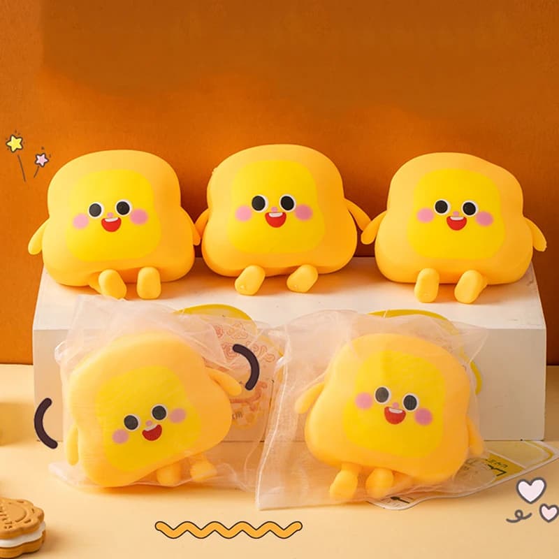 Simpatico Pane Sorridente Squishy Antistress Morbido Sensoriale Giocattolo Antistress Divertente Pallina di Pasta Antiansia Regalo per Feste