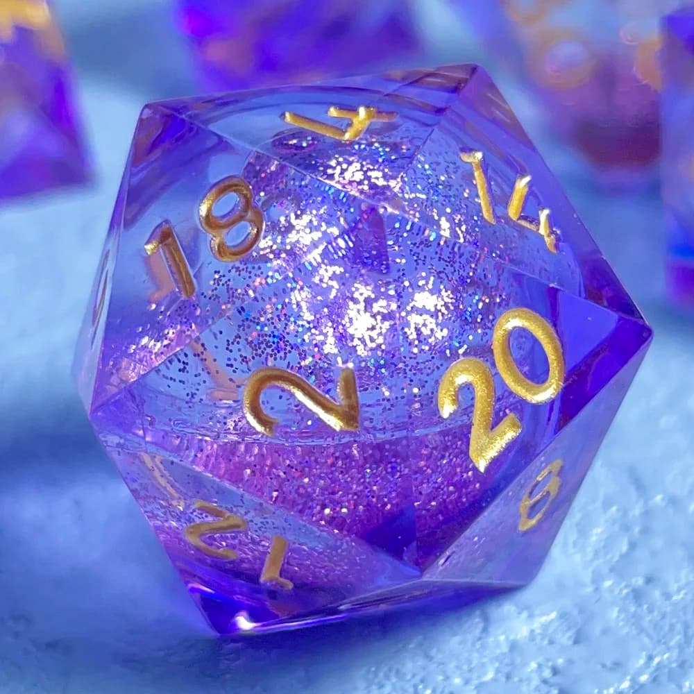 7 pz Nucleo Liquido Sabbie Mobili DND Set di Dadi In Resina con Bordo Affilato per Dungeons e Draghi Gioco di Ruolo RPG MTG Giochi Da Tavolo Fatti A Mano