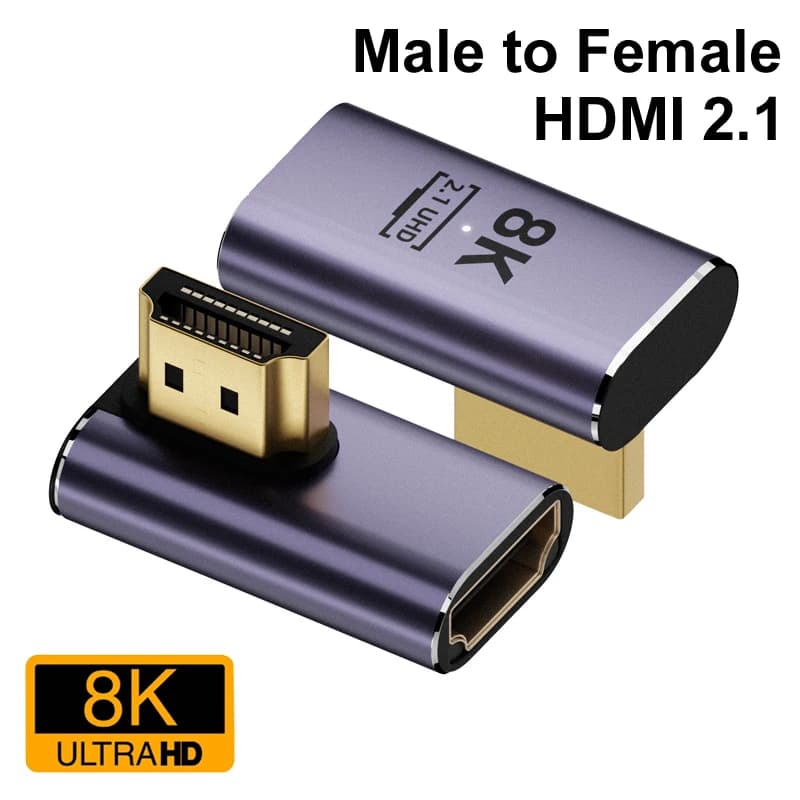 Adattatore extender compatibile HDMI 8K Convertitore maschio-femmina da 90 gradi 4K 120Hz UHD2.1 Gomito per PS4 PS5 HDTV Monitor portatile Pro