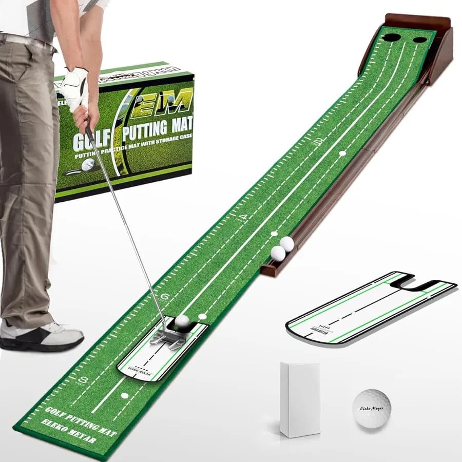 Tappetino da golf per interni con palla per pratica indoor, portatile, facile da pulire, superficie realistica per uso domestico o in ufficio I