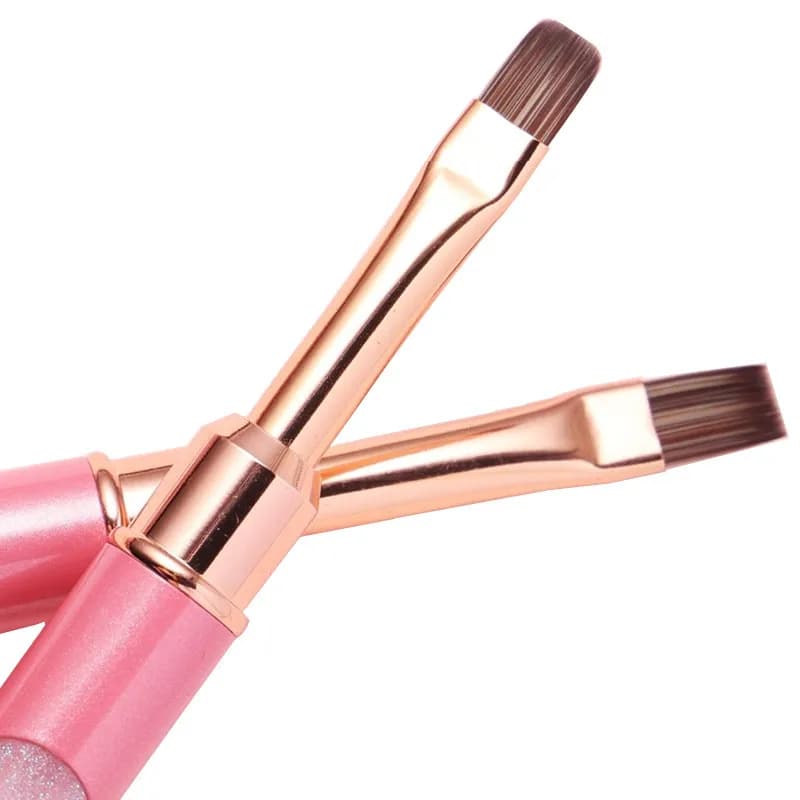 Set di 1/6 Pennelli Rosa per Unghie, Pennelli per Nail Art, Pennelli Sottili in Acrilico Cristallino per Disegno, Strumenti per Manicure, Gel UV
