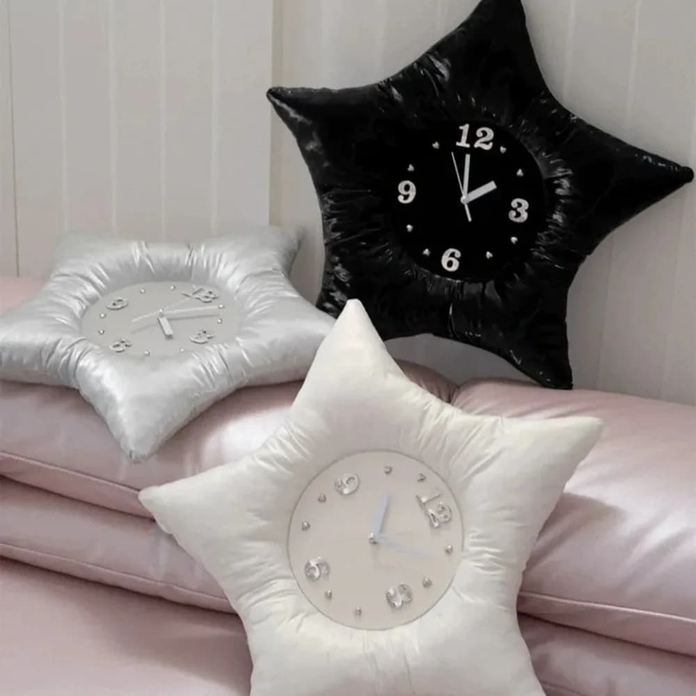 Korean Five-pointed Star Clock Creative Soft Wall Clock Living Room Decoration Background Clock Home Decoration Wall Hanging