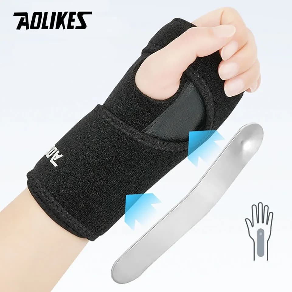 GTUBIKE 1 tutore per polso per tunnel carpale con stecca in metallo per donne e uomini, stabilizzatore di supporto per polso regolabile per tendinite della mano