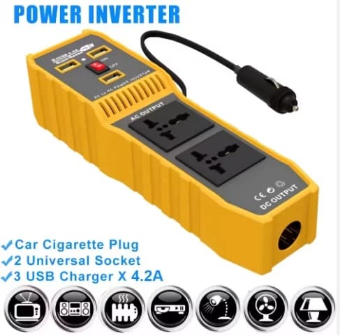 Smart 3 USB 3.6A Dual Fast Charging Inverter socket with cigarette lighter