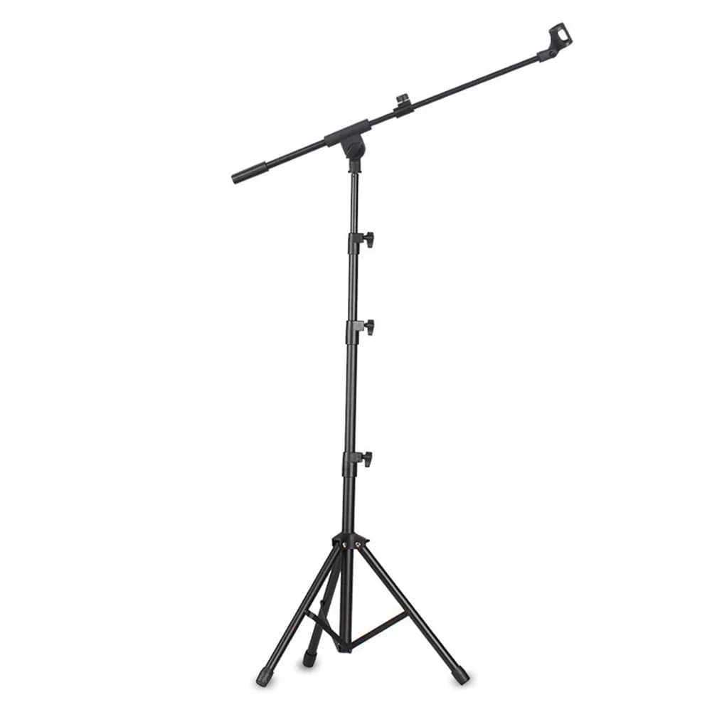 Treppiede per supporto per microfono con borsa per il trasporto e 2 clip per microfono Supporto per microfono da pavimento adatto per qualsiasi performance di microfono che canta