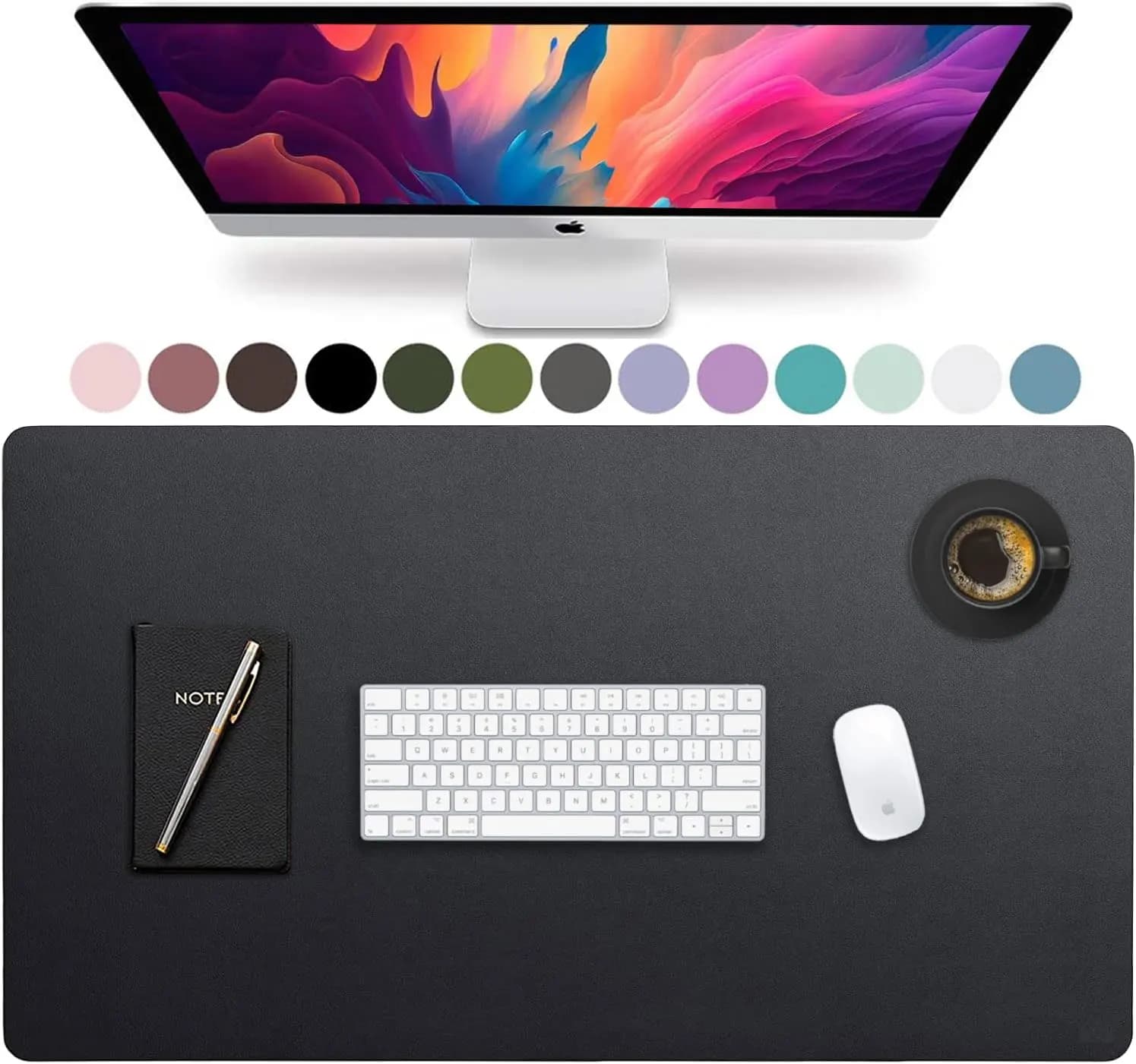 Tappetino da Scrivania in Pelle di Grandi Dimensioni, Tappetino per Ufficio in Pelle PU Impermeabile Antiscivolo, Tappetino per Mouse e Tastiera, Mousepad da Gaming