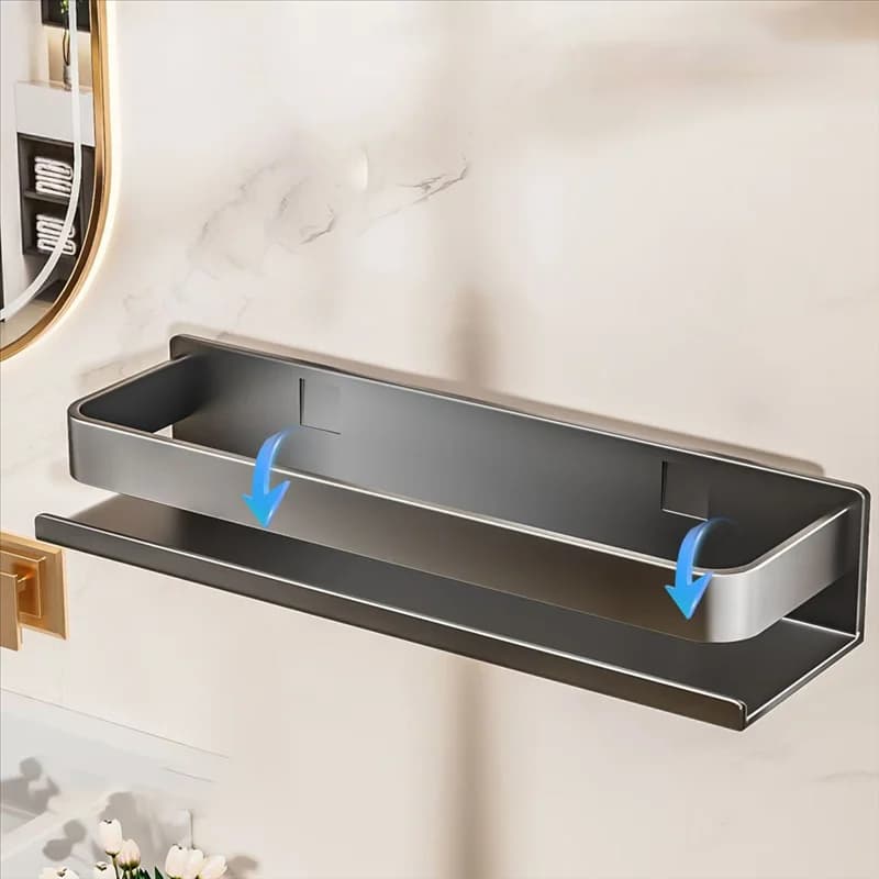 Mensola a ventosa da bagno - Scaffale portaoggetti a parete per doccia, supporto per organizer domestico, design salvaspazio